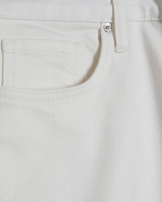 River Island Womens Straight Leg Jeans Petite White Stretch - Image 2