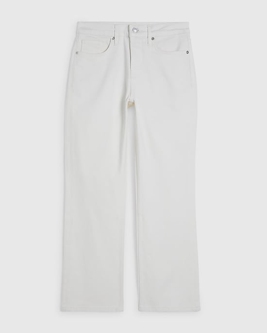 River Island Womens Straight Leg Jeans Petite White Stretch - Image 3