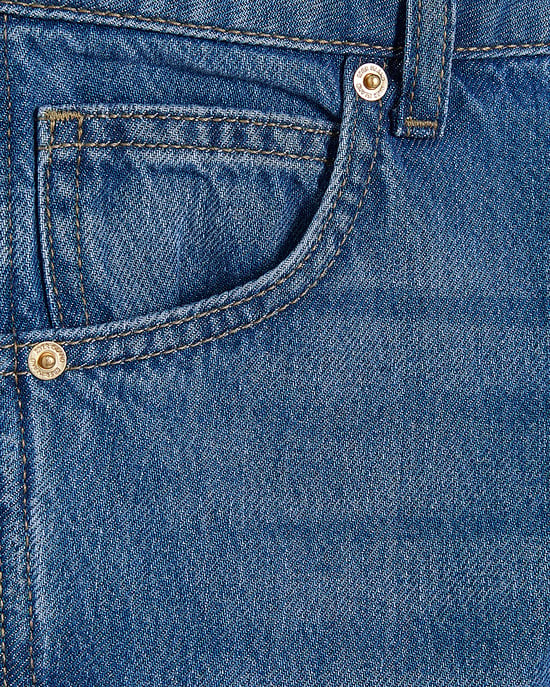 River Island Womens Barrel Jeans Blue Mid Rise Leg Zip - Image 5