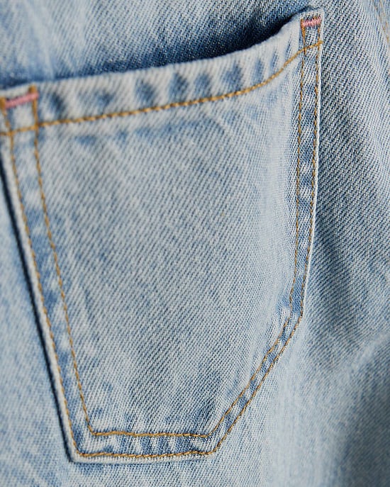 River Island Girls Straight Jeans Blue Ripped Trousers - Image 3