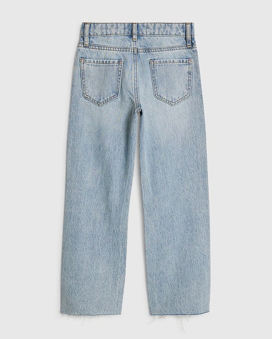 River Island Girls Straight Jeans Blue Ripped Trousers - Image 4