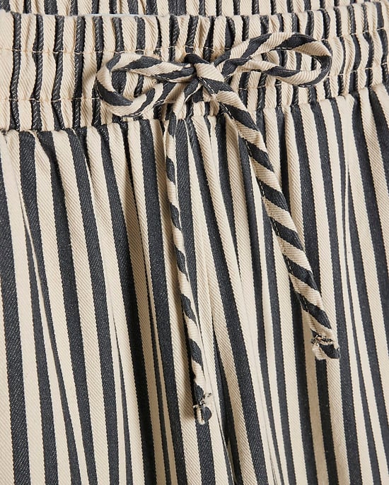 River Island Womens Wide Leg Jeans White Striped Drawstring - Image 5