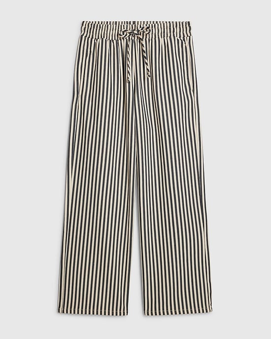 River Island Womens Wide Leg Jeans White Striped Drawstring - Image 6