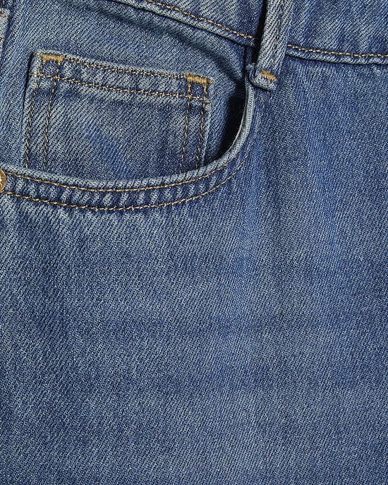 River Island Womens Wide Leg Jeans Blue High Waisted Soft - Image 5