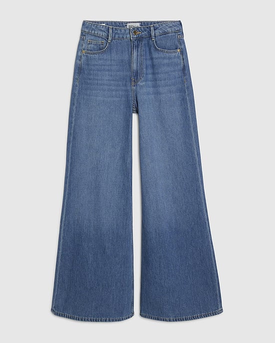River Island Womens Wide Leg Jeans Blue High Waisted Soft - Image 6