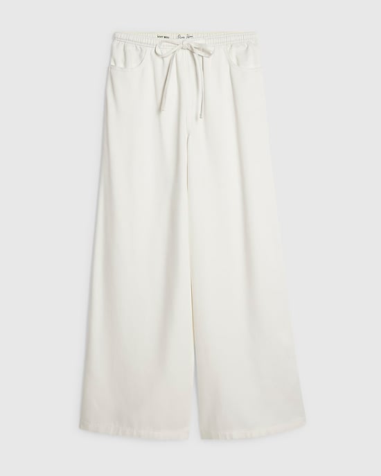 River Island Womens Wide Leg Jeans White Drawstring - Image 6