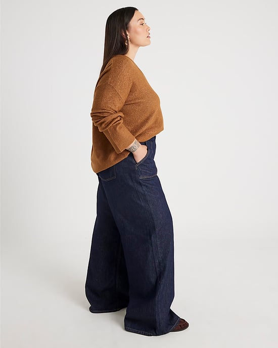 River Island Womens Wide Leg Jeans Indigo Mid Rise Tailored Baggy - Image 4