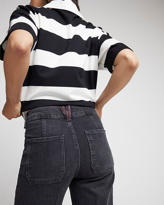 River Island Womens Wide Leg Jeans Black High Waisted Pocket - Image 5