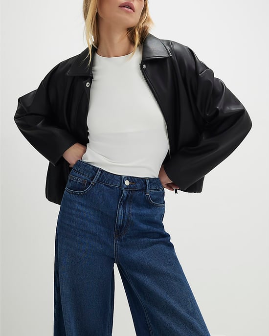 River Island Womens Wide Leg Jeans Blue High Waisted Soft - Image 3