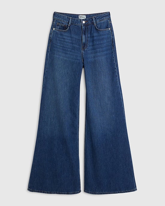 River Island Womens Wide Leg Jeans Blue High Waisted Soft - Image 6