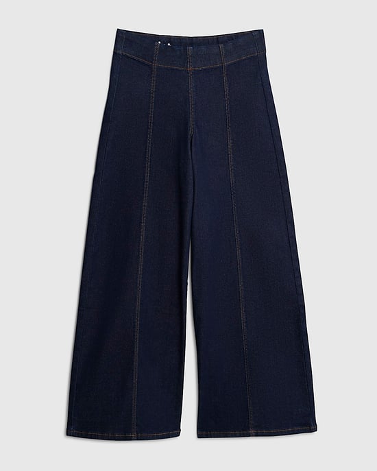 River Island Womens Wide Leg Jeans Petite Blue Pull On - Image 6
