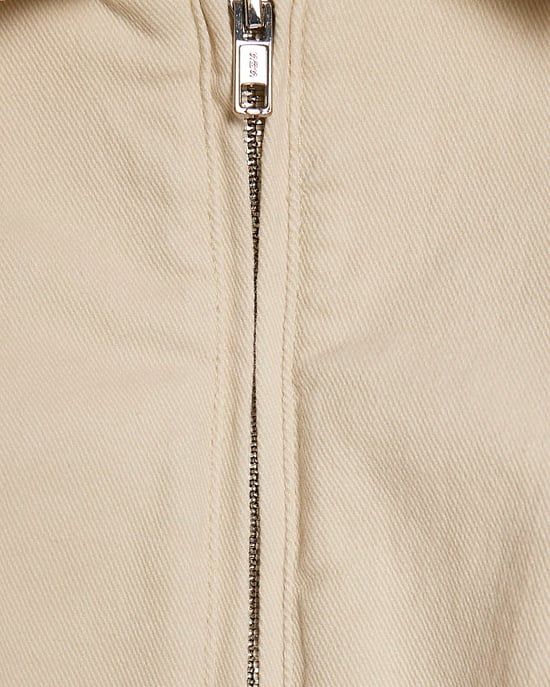 River Island Womens Mini Dress Cream Zip Denim Collared Sleeveless - Image 5