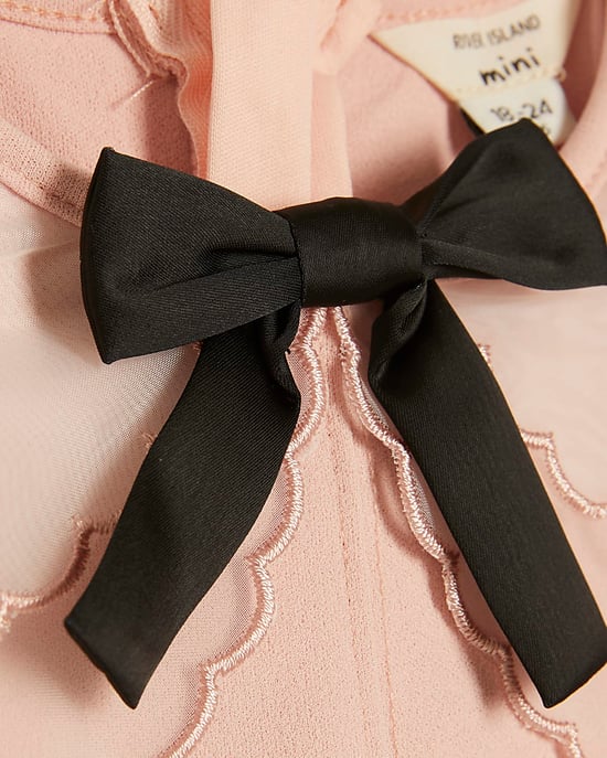 River Island Mini Girls Dress Pink Organza Collar Collared Zipped - Image 2
