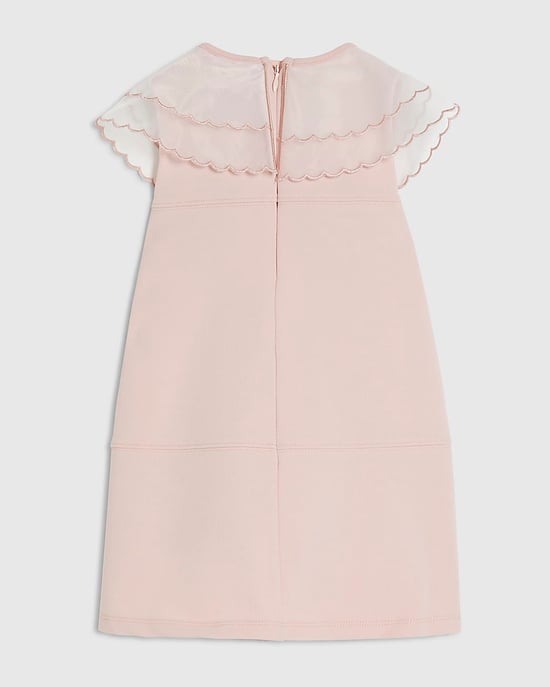 River Island Mini Girls Dress Pink Organza Collar Collared Zipped - Image 4