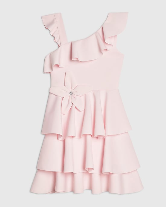 River Island Girls Dress Pink Asymmetric Tiered Floral Sleeveless - Image 1