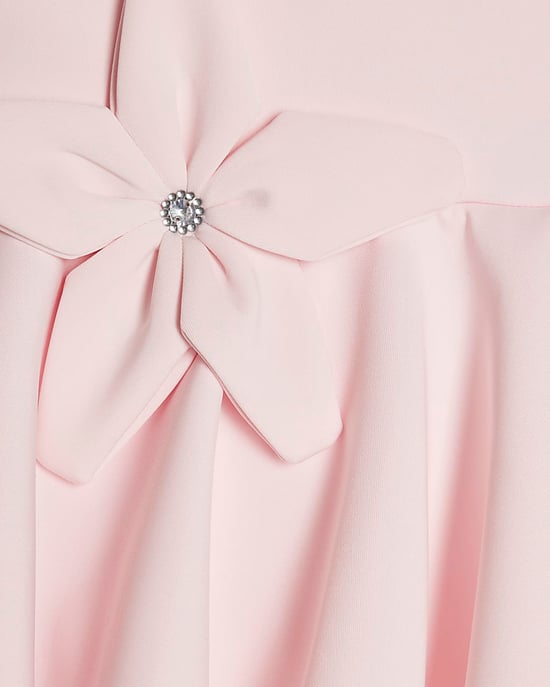 River Island Girls Dress Pink Asymmetric Tiered Floral Sleeveless - Image 2