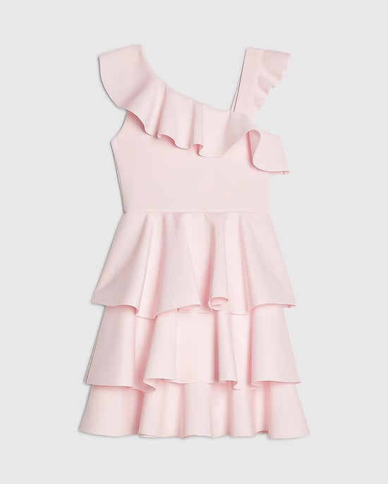 River Island Girls Dress Pink Asymmetric Tiered Floral Sleeveless - Image 4