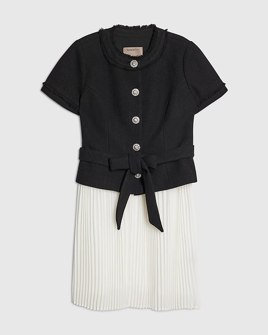 River Island Womens Mini Dress Black Boucle Hybrid Crew Neck - Image 6