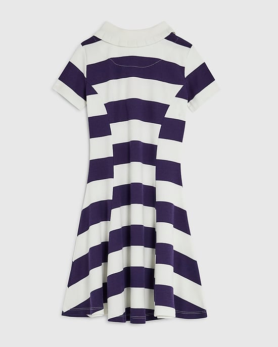 River Island Girls Dress Blue Stripe Polo Embroidered Graphic - Image 4