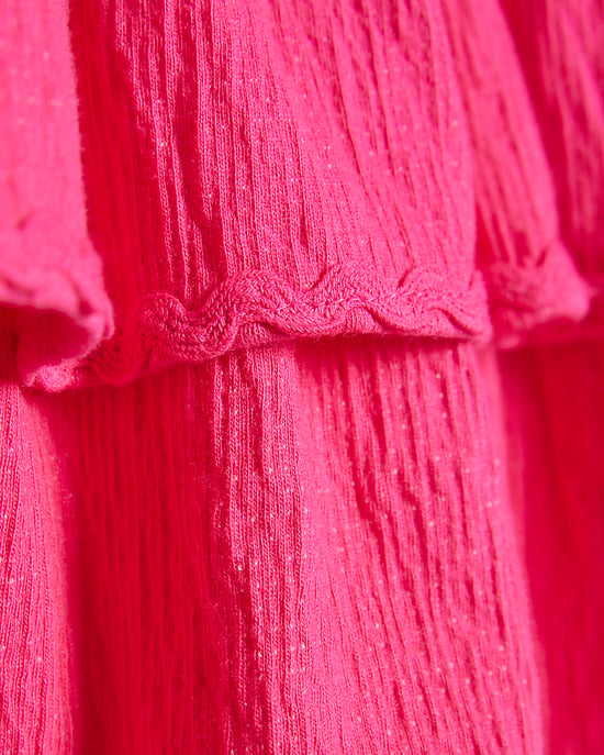 River Island Girls Dress Pink Crochet Flower Graphic Floral - Image 3