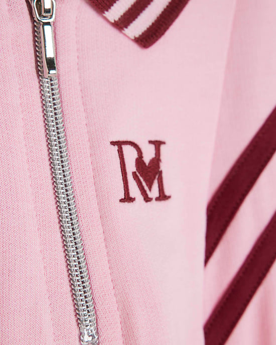 River Island Girls Dress Pink Drawcord Polo Embroidered - Image 2
