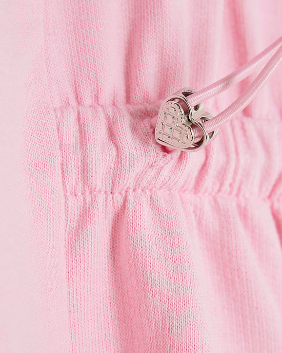 River Island Girls Dress Pink Drawcord Polo Embroidered - Image 3