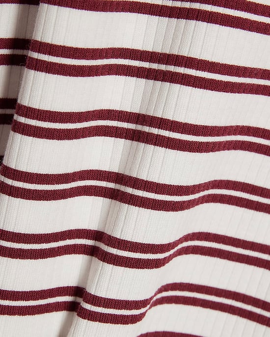 River Island Girls Dress Red Stripe Ribbed Zip Polo Striped Collared - Image 2