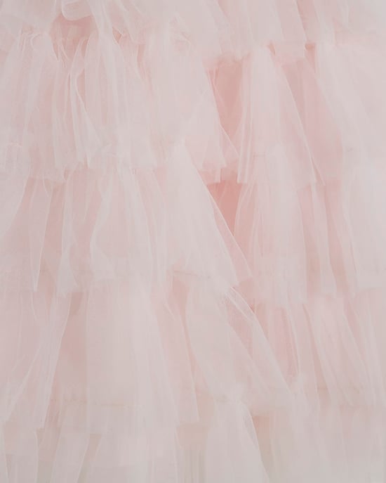 River Island Mini Girls Dress Pink Sequin Tulle Crew Neck - Image 2