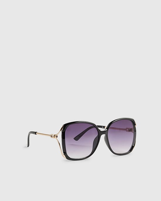 River Island Womens Sunglasses Black Square Cut Out Accessory - Image 1