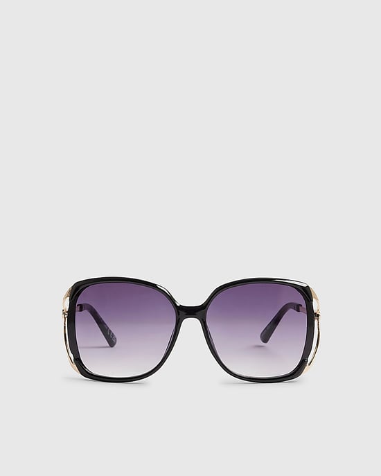 River Island Womens Sunglasses Black Square Cut Out Accessory - Image 4