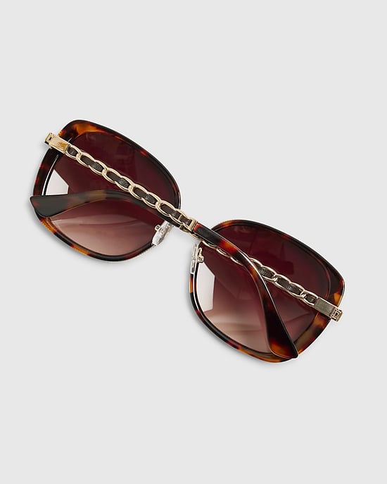 River Island Womens Sunglasses Tortoise Metal Glam Weave - Image 3