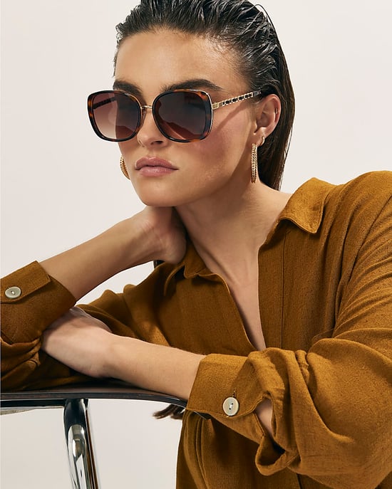 River Island Womens Sunglasses Tortoise Metal Glam Weave - Image 5