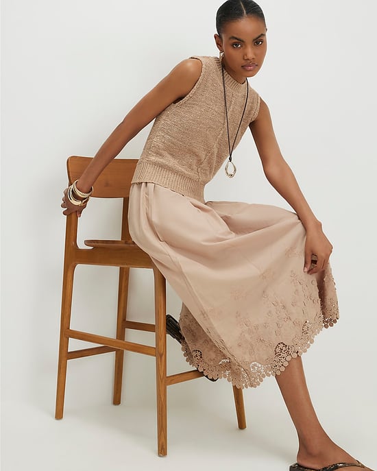 River Island Womens Dress Beige Schiffli Hem Knitted Hybrid - Image 3