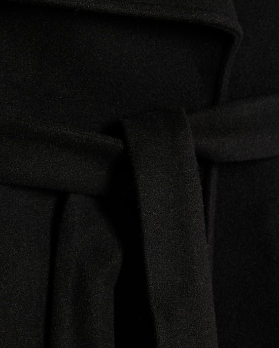 River Island Womens Coat Wrap Black Short Wide Collar - Image 5