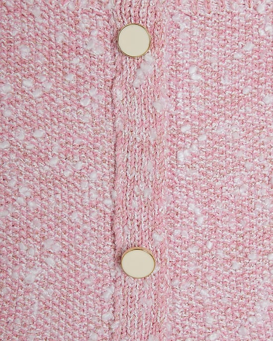 River Island Womens Top Pink Long Sleeve Boucle Button - Image 6