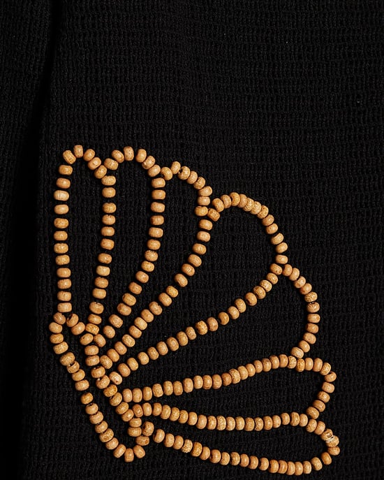 River Island Womens Top Black Cotton Beaded Knit - Image 5