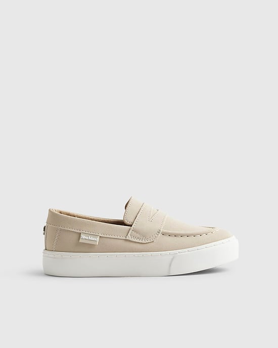 River Island Boys Loafers Beige Slip On Flat Shoes - Image 2