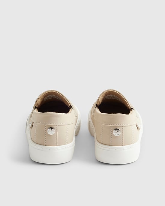 River Island Boys Loafers Beige Slip On Flat Shoes - Image 3