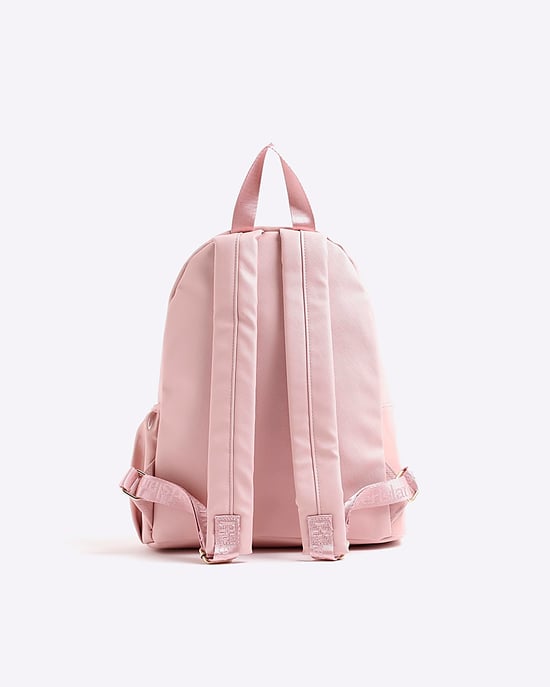 River Island Girls Backpack Pink Heart Lock Pocket Zipped Padded - Image 3