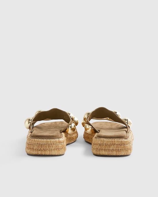 River Island Womens Sandals Khaki Studded Flatform Shoes - Image 2