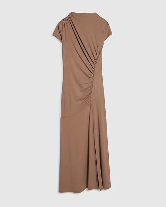 River Island Womens Maxi Dress Beige Short Sleeve High Neck - Image 6