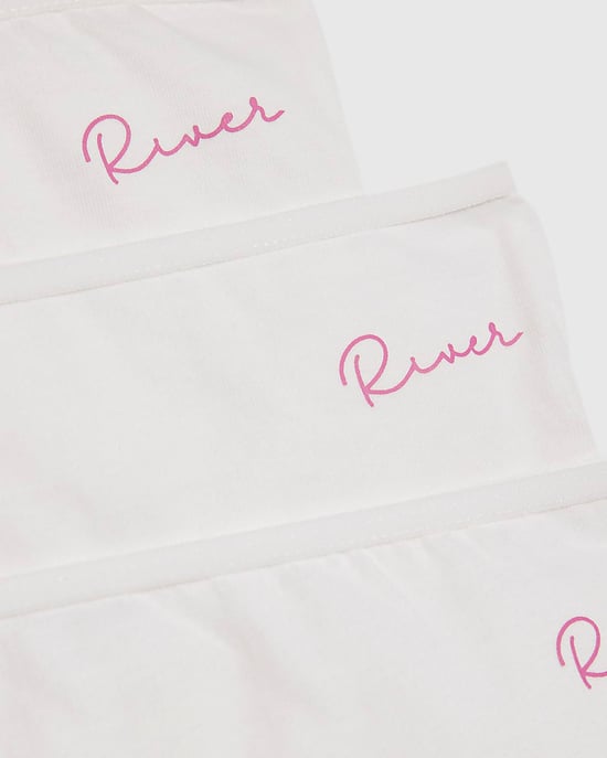 River Island Girls Briefs White RI 7 Pack Graphic - Image 3