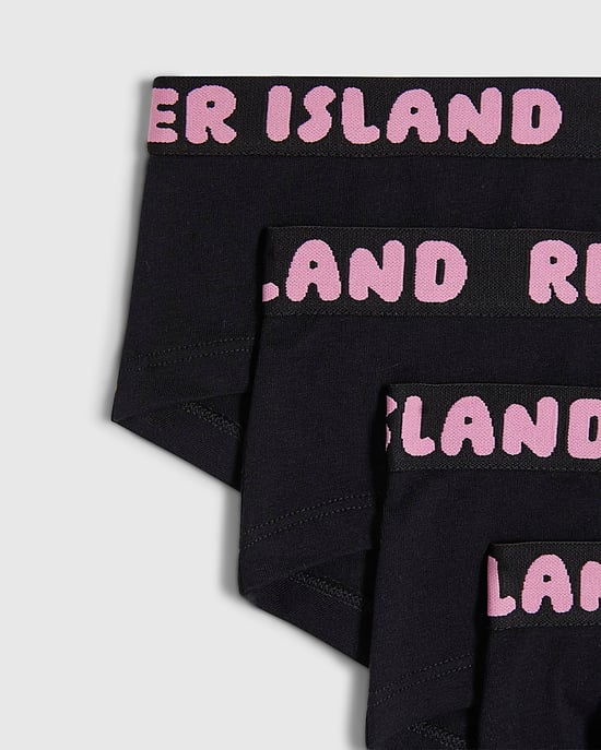 River Island Girls Briefs Black Hipster 5 Pack Elasticated - Image 3