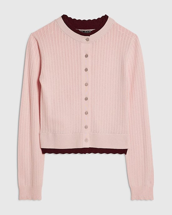 River Island Womens Cardigan Pink Knitted Scallop Trim - Image 6