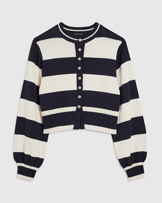 River Island Womens Cardigan Navy Striped Long Sleeve - Image 6
