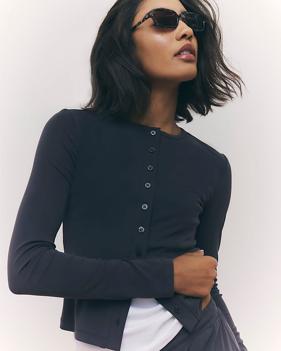 River Island Womens Cardigan Grey Soft Touch Crew Neck - Image 3