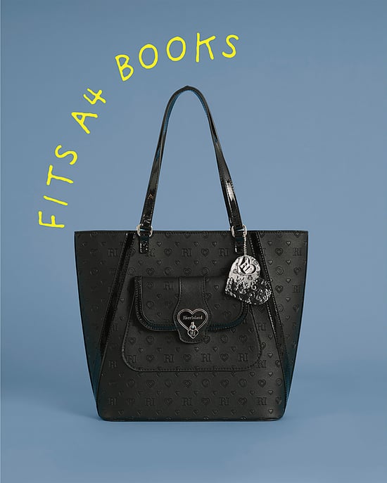 River Island Girls Shopper Bag Black Heart Lock Pocket - Image 4
