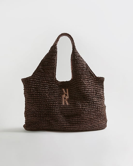 River Island Womens Shopper Bag Brown RR Raffia - Image 1
