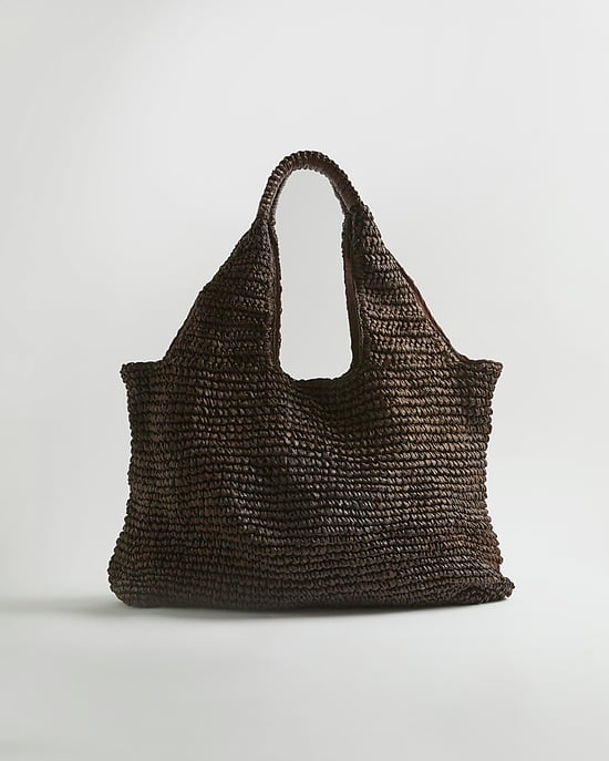 River Island Womens Shopper Bag Brown RR Raffia - Image 3