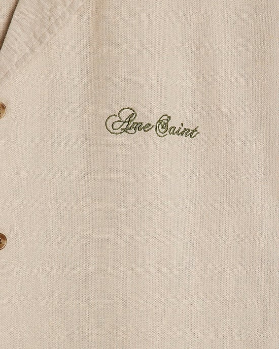 River Island Mens Shirt Beige Regular Fit Linen Blend Floral - Image 5